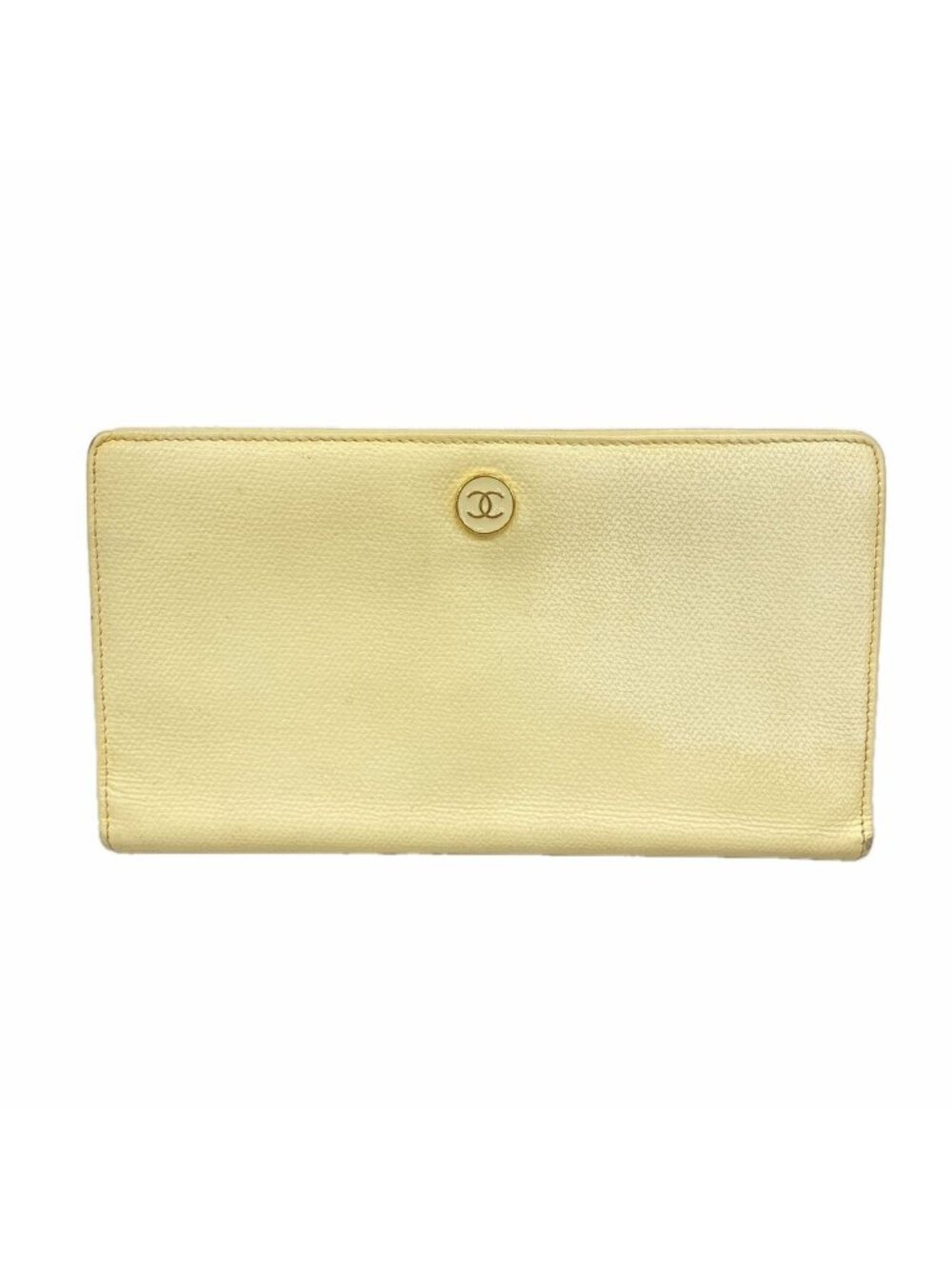 Chanel Wallet Coco Buttons Leather Ivory Gold